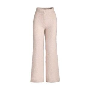 Skims COZY KNIT PANT Dusk Pink Wide Leg Teddy Lounge Boucle Kardashian Sz S/M